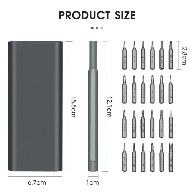 Small Screwdriver Set, 26 in 1 Mini Magnetic Tiny Screwdriver Set Case for PC, Eyeglasses, Computer, Electronic, Watch Repair Kit with Phillips and Star Tiny Screw Driver - HomeDIYer