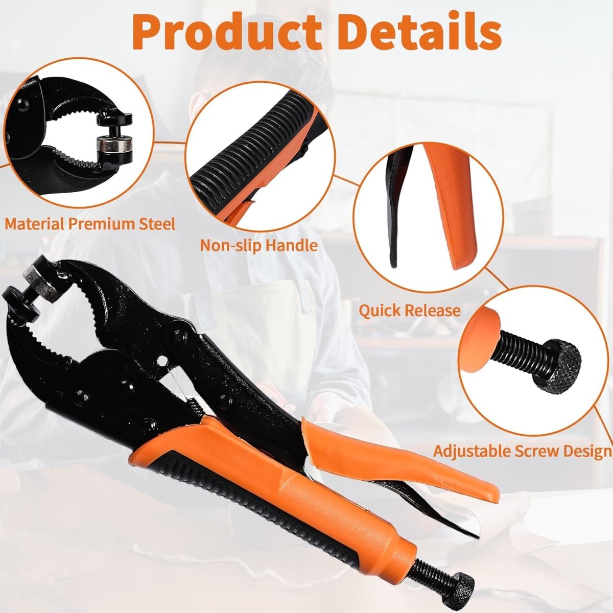 Snap Button Kit, Heavy Duty Snap Fastener Tool, Snaps Pliers for Metal Snaps Includes 80 Sets 15mm, Adjustable Snap Setter Tool for Fastening Repairing Boat Covers Canvas - HomeDIYer