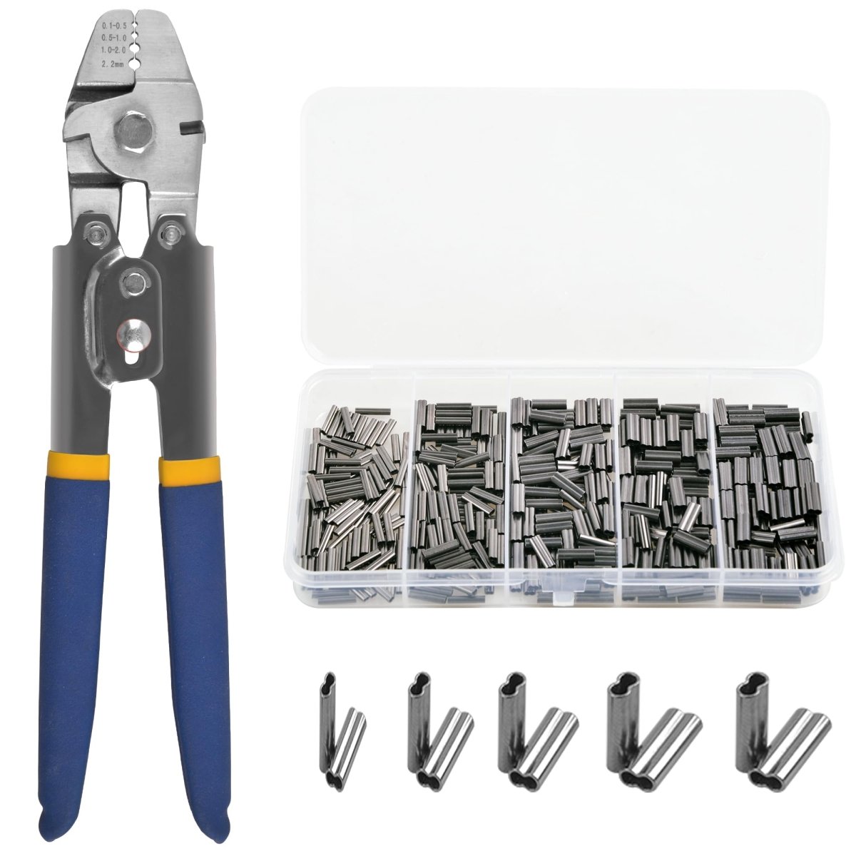 Wire Rope Crimping Swaging Tool Kit for Wire Cable Crimps Aluminum Double Barrel - HomeDIYer
