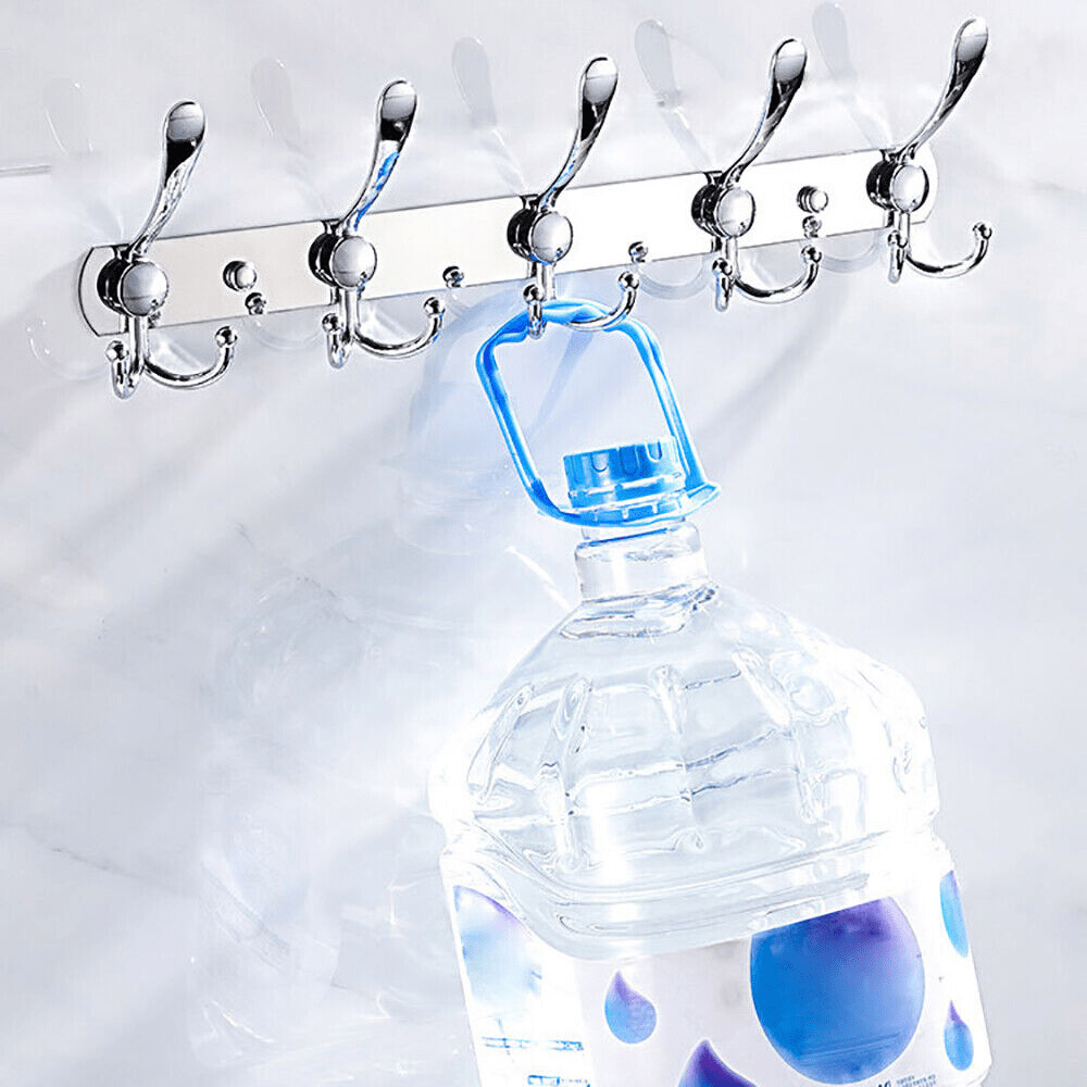 Stainless Steel Hooks Bathroom Hooks Silver - 5 Hooks - HomeDIYer