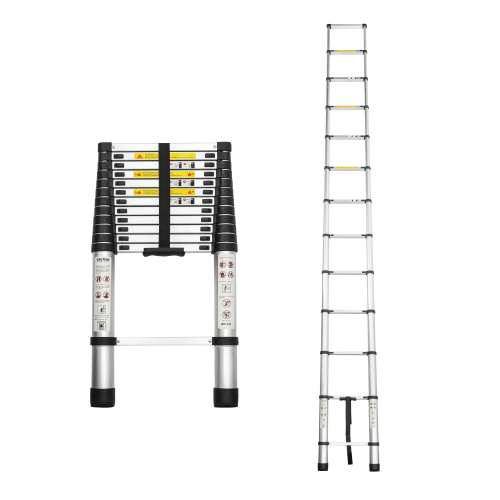 Telescoping Ladder 16.5FT, Telescopic Extension Ladder, Aluminum Alloy Folding Ladder Portable Multi - Purpose for Indoor Outdoor Work, Heavy Duty 300 lbs Load - HomeDIYer