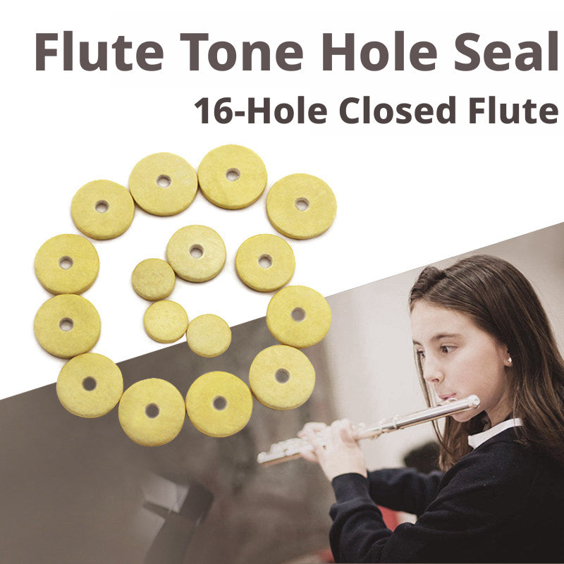16‑Piece Closed Flute Tone Hole Sealing Pad Set – Sheep Casing, with Glue Stick