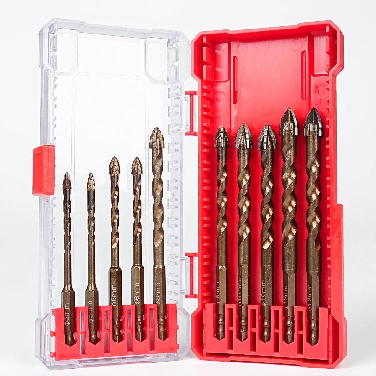 10PCS High - Strength Eccentric Twist Drill Bit,New Four - FluteSawtooth Eccentric Drill Bit,Multifunction Drill Bit Set(5/6/8/10/12) - HomeDIYer