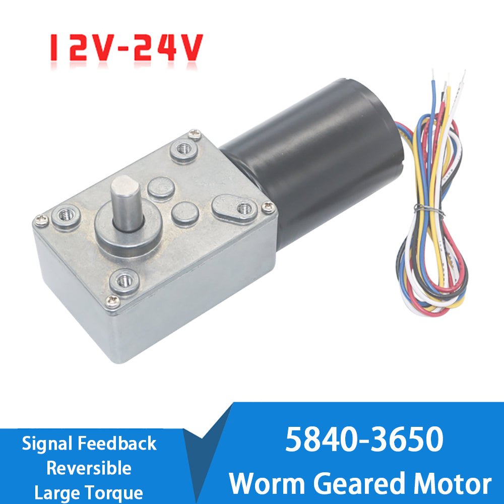 5840 - 3650 Worm Geared Motor DC12V 24V 8 - 470RPM Brushless Self - Lock Brake Motor - HomeDIYer