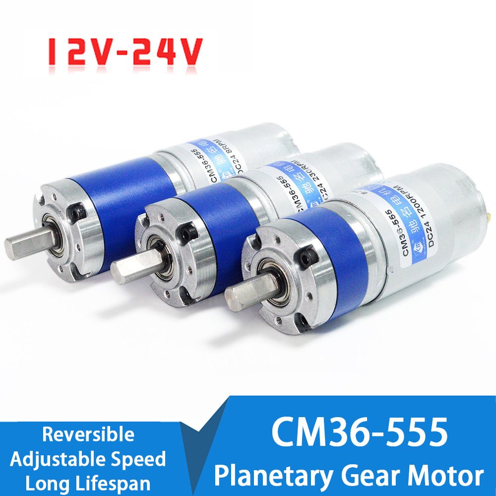 DC12V 24V CM36 - 555 Planetary Gear Motor Speed Reducing Geared Motor Large Torque - HomeDIYer