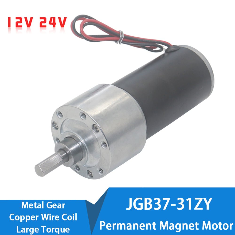 DC12V 24V 16RPM - 1270RPM JGB37 - 31ZY Turbo Worm Gearbox Speed Reduction Gear Motor - HomeDIYer