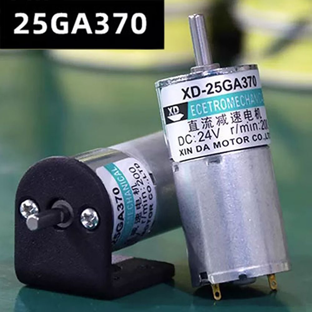 25GA370 Micro DC 12V/24V Metal Gear Gearbox Motor 5 - 500RPM 5 - 35W Reduction Motor - HomeDIYer