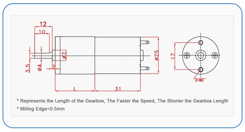 25GA370 Micro DC 12V/24V Metal Gear Gearbox Motor 5 - 500RPM 5 - 35W Reduction Motor - HomeDIYer