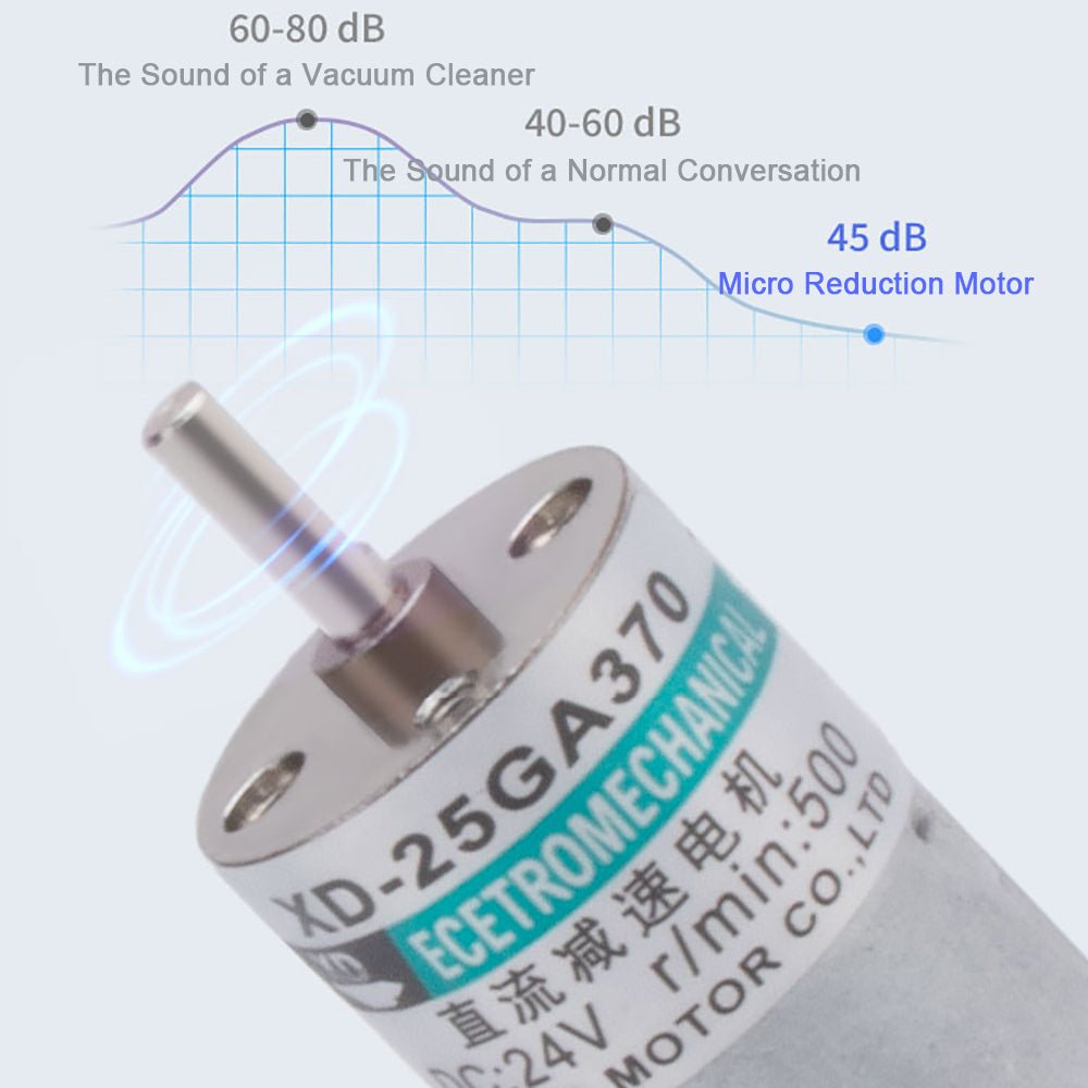 25GA370 Micro DC 12V/24V Metal Gear Gearbox Motor 5 - 500RPM 5 - 35W Reduction Motor - HomeDIYer