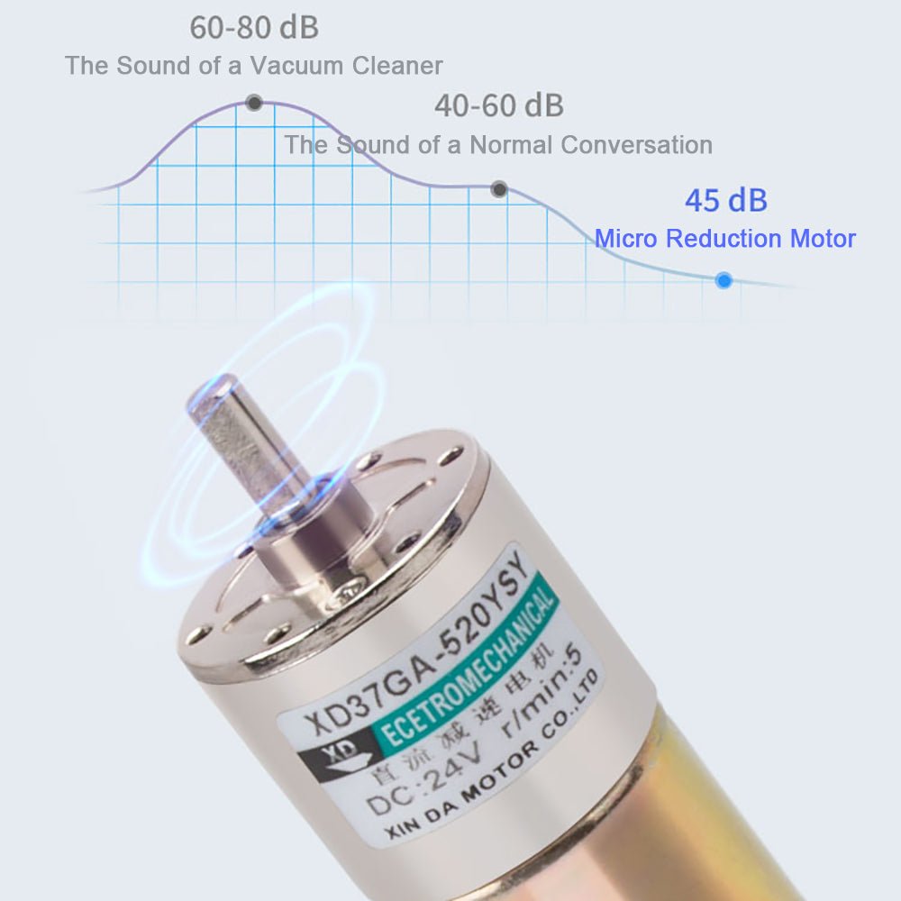37GA520 DC 12V/24V Metal Gear Reduction Motor 5 - 600RPM Central/Eccentric Shaft - HomeDIYer
