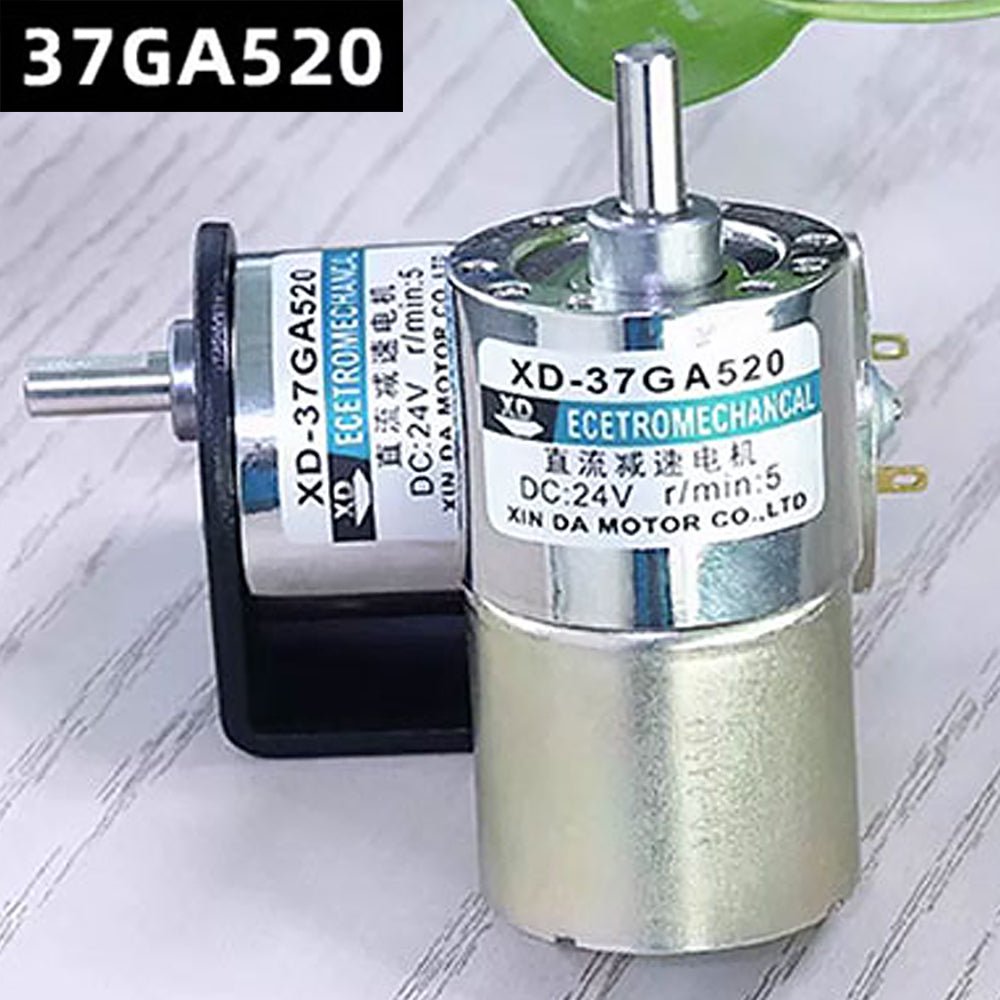 37GA520 DC 12V/24V Metal Gear Reduction Motor 5 - 600RPM Central/Eccentric Shaft - HomeDIYer