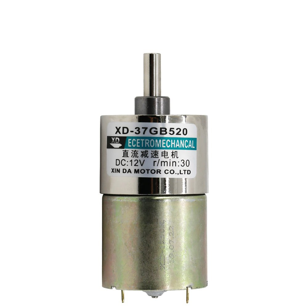 DC Geared Motor, 12V Micro High Torque Brushed Gear Motor, XD-37GB555 Mini Electric Motor Speed