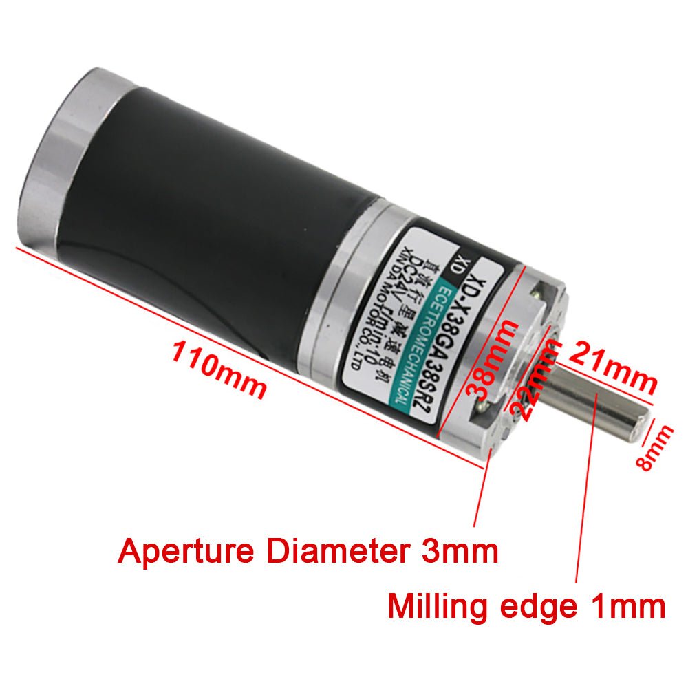 DC 12V/24V Planetary Gearbox Gear Motor 5RPM - 400RPM 10W High Torque 38GA/38SRZ - HomeDIYer