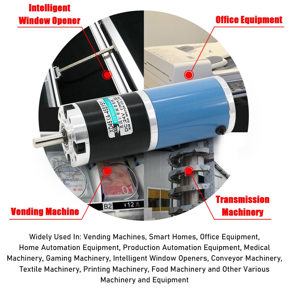 45XA - 45SYSY DC 12V/24V Planetary Gearbox Gear Motor Reducer Speed 10 - 500RPM 25W - HomeDIYer