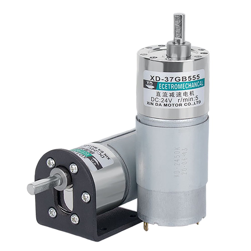 37GB555 Micro DC 12V/24V Metal Gear Gearbox Motor 10 - 600RPM 15W Reduction Motor - HomeDIYer