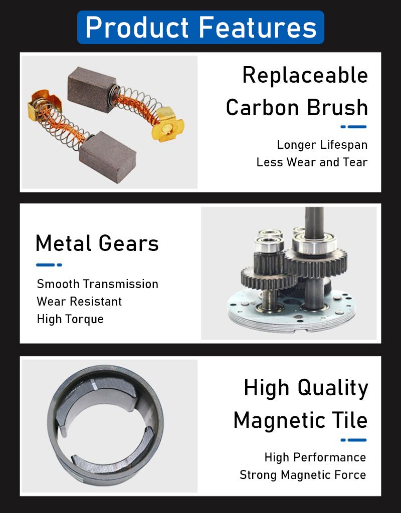 DC 12V/24V Gear Motor 10 - 600RPM 15W Gearbox Reduction Motor 2D15GN - C Reversible - HomeDIYer