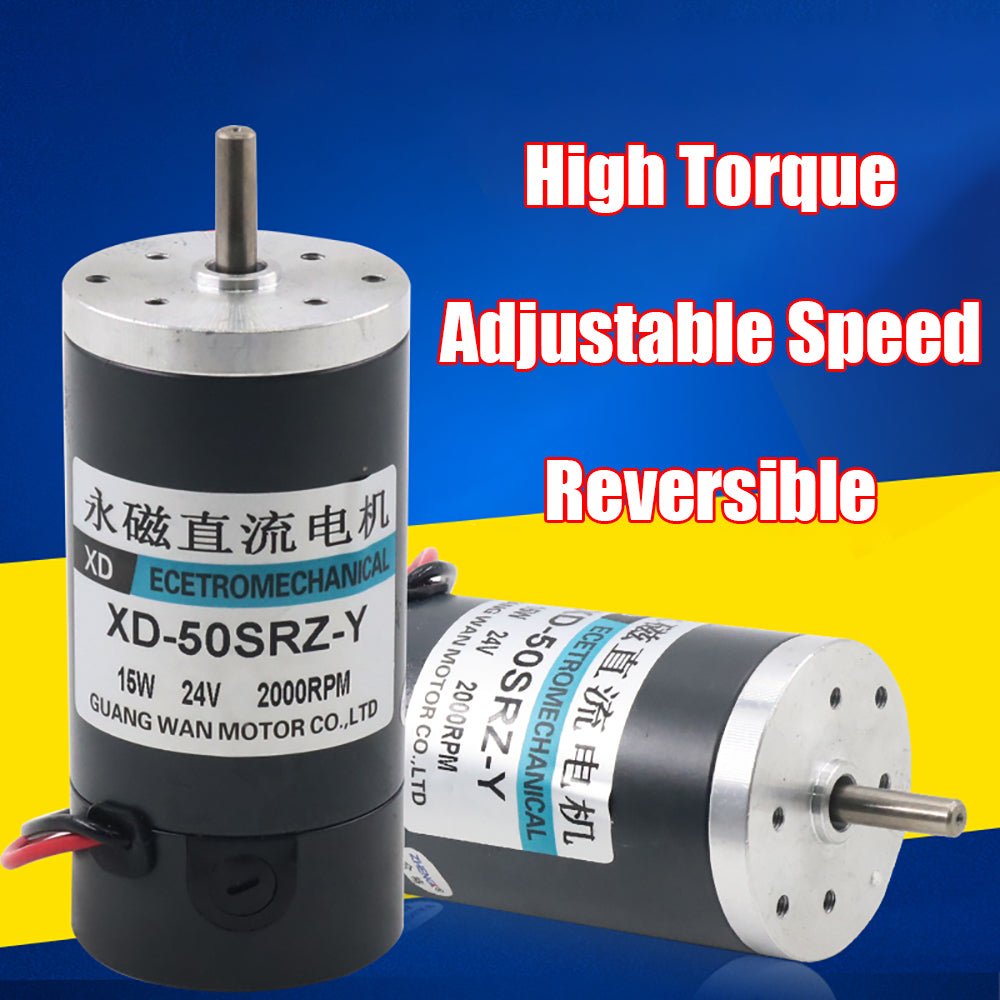 Permanent Magnet Motor DC 12V/24V 2000 - 8000RPM 15W High Speed 50SRZ - Y Reversible - HomeDIYer