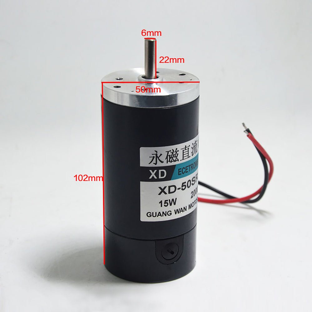 Permanent Magnet Motor DC 12V/24V 2000 - 8000RPM 15W High Speed 50SRZ - Y Reversible - HomeDIYer