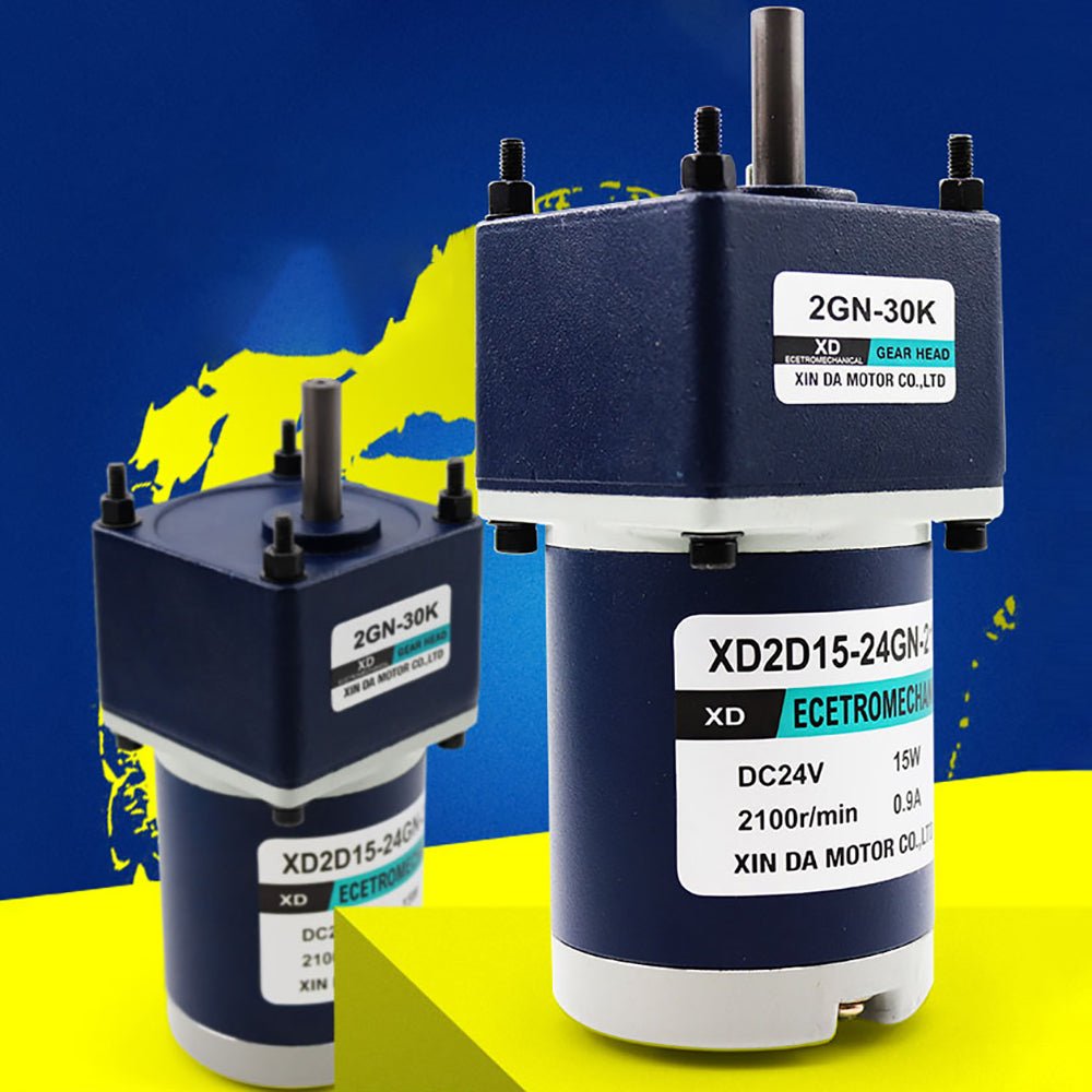 2D15GN - C Gear Motor DC 12V/24V 10 - 600RPM 15W Gearbox Reduction Motor Reversible - HomeDIYer