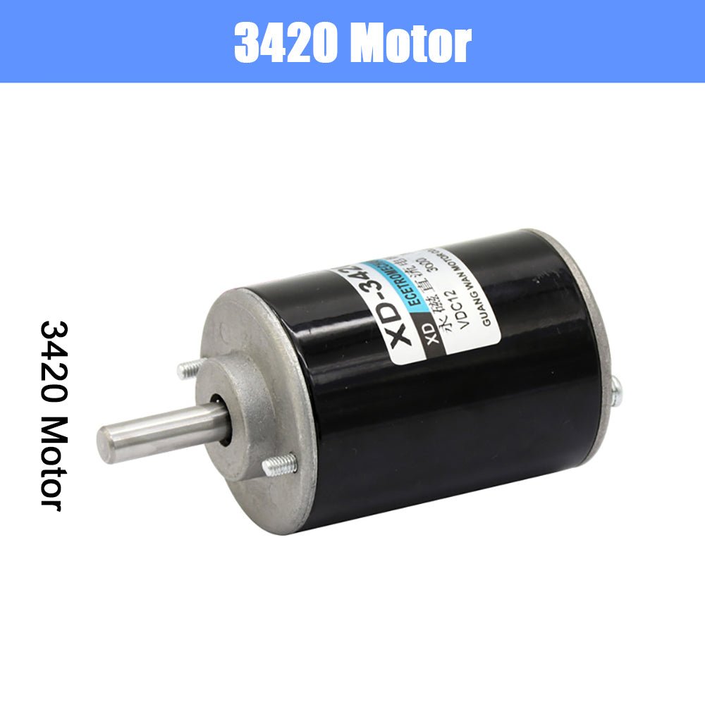 DC 12V/24V Permanent Magnet Mini Electric Motor 30W 3500/7000 RPM CW/CCW XD - 3420 - HomeDIYer