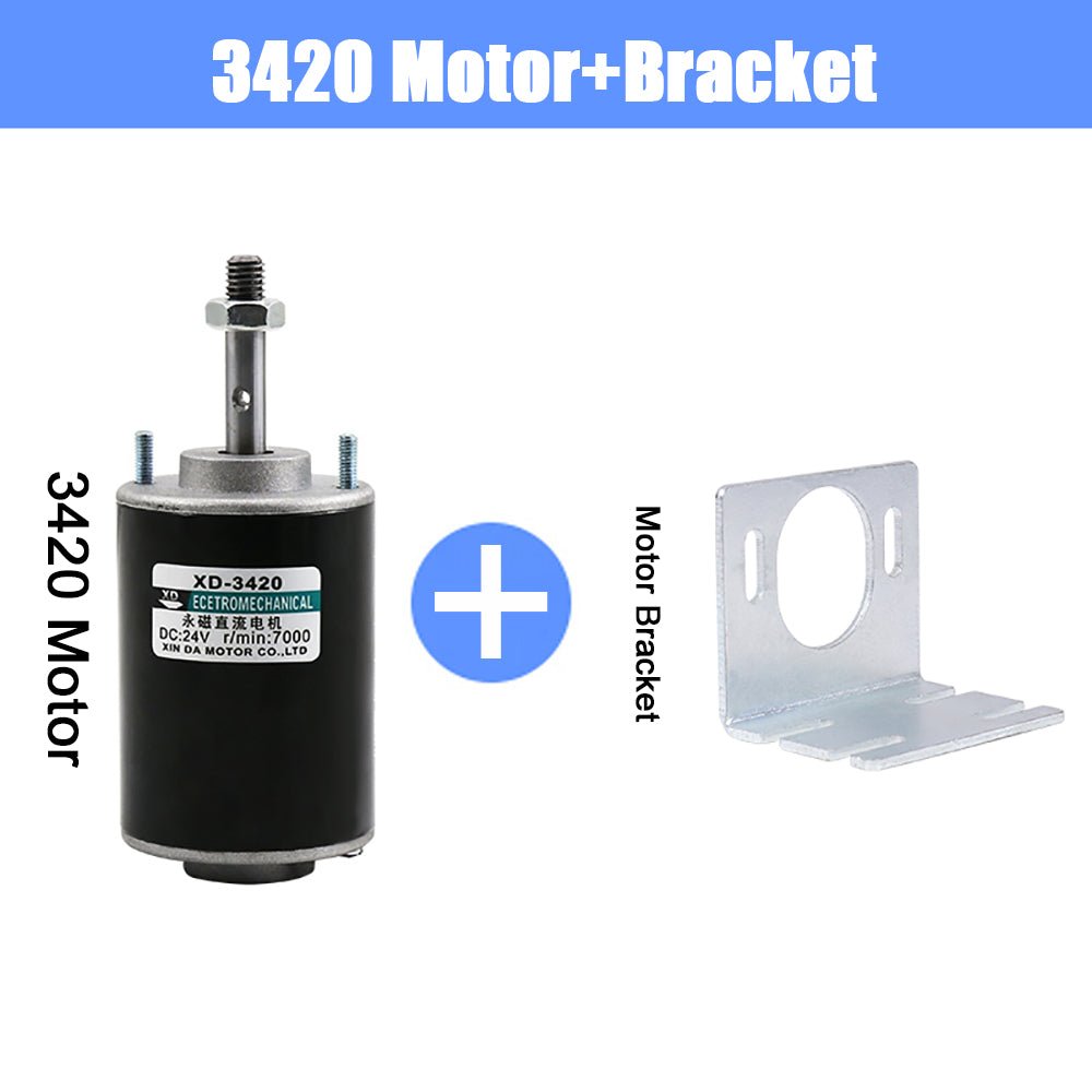 DC 12/24V Permanent Magnet High Speed Mini Motor 30W CW/CCW 3500/7000RPM XD - 3420 - HomeDIYer