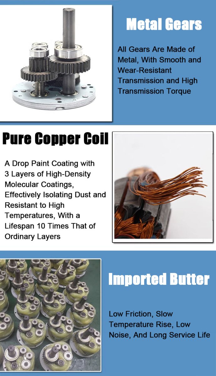 DC 12V/24V 30W Gear Motor 10~600 RPM CW/CCW Full Metal Gearbox Motors 2D30 - 24GN - HomeDIYer