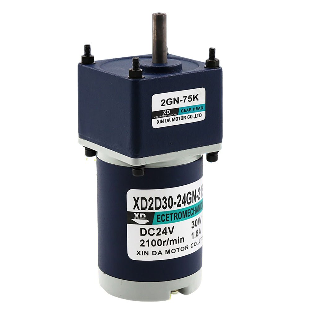 DC 12V/24V 30W Gear Motor 10~600 RPM CW/CCW Full Metal Gearbox Motors 2D30 - 24GN - HomeDIYer