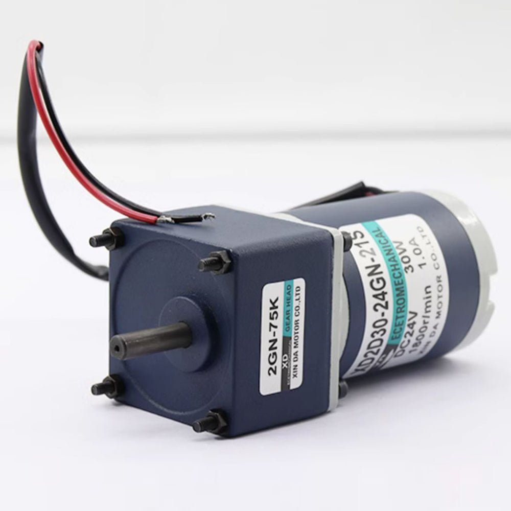 DC 12V/24V 30W Gear Motor 10~600 RPM CW/CCW Full Metal Gearbox Motors 2D30 - 24GN - HomeDIYer