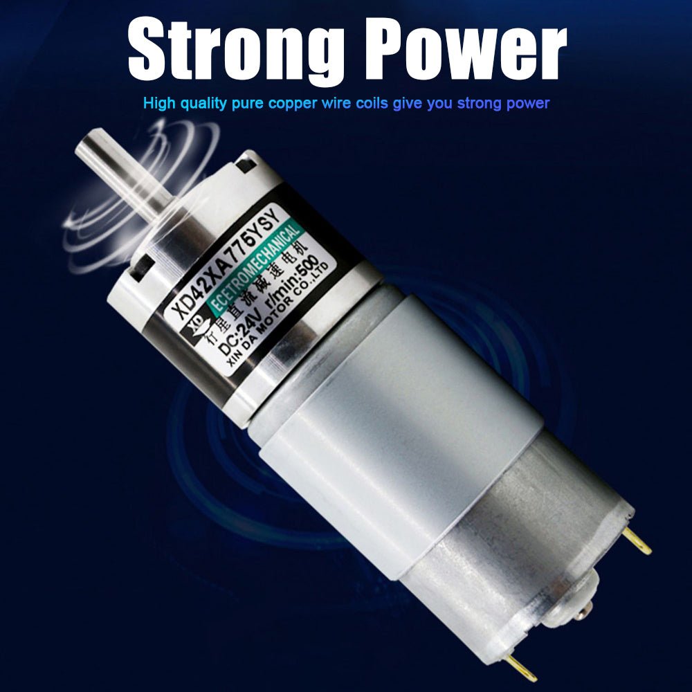 DC 12V/24V Planetary Reduction Gear Motor 10~500 RPM Large Torque 42XA775 CW/CCW - HomeDIYer
