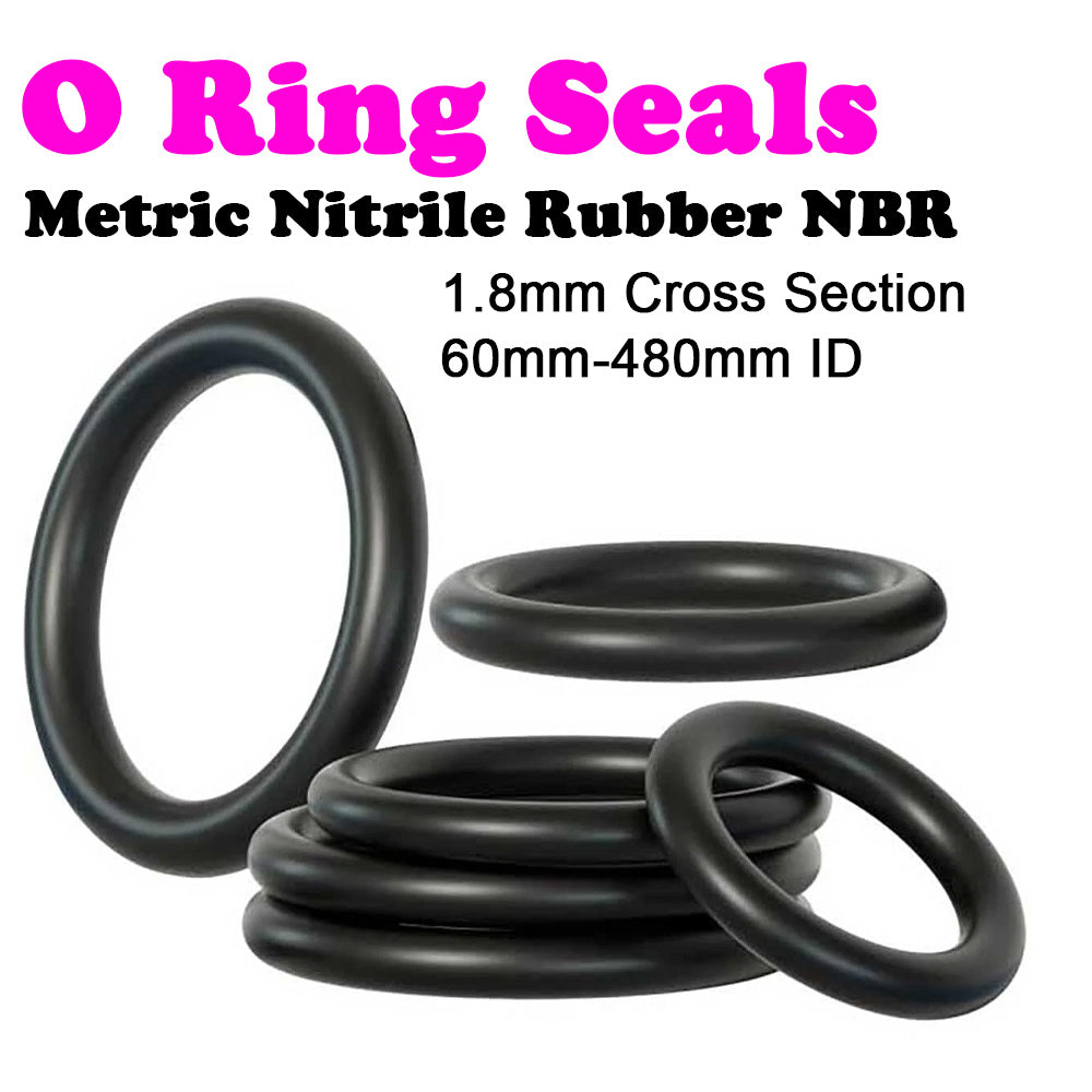 Metric Nitrile Rubber NBR O Ring Seals 1.8mm Cross Section 1.8mm-130mm ID
