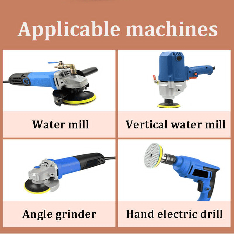 16Pcs 100mm 4" Diamond Polishing Pads Wet Dry Set Kit For Concrete Marble Tile - HomeDIYer