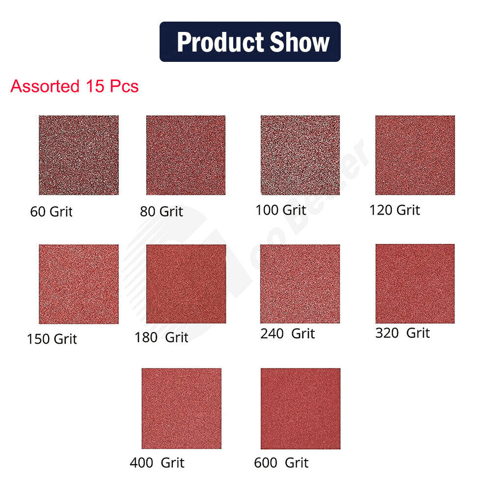 150Pcs 5inch Sanding Discs 60 - 600 Grit Hook Loop 8 - Hole Orbital Sander Sandpaper - HomeDIYer