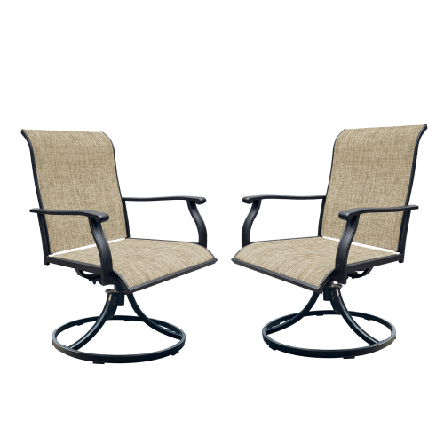 Swivel Dining Chairs Set of 2, Outdoor Swivel Breathable Textilene Patio Chairs Lawn Chairs for Front Porch Backyard Deck - HomeDIYer