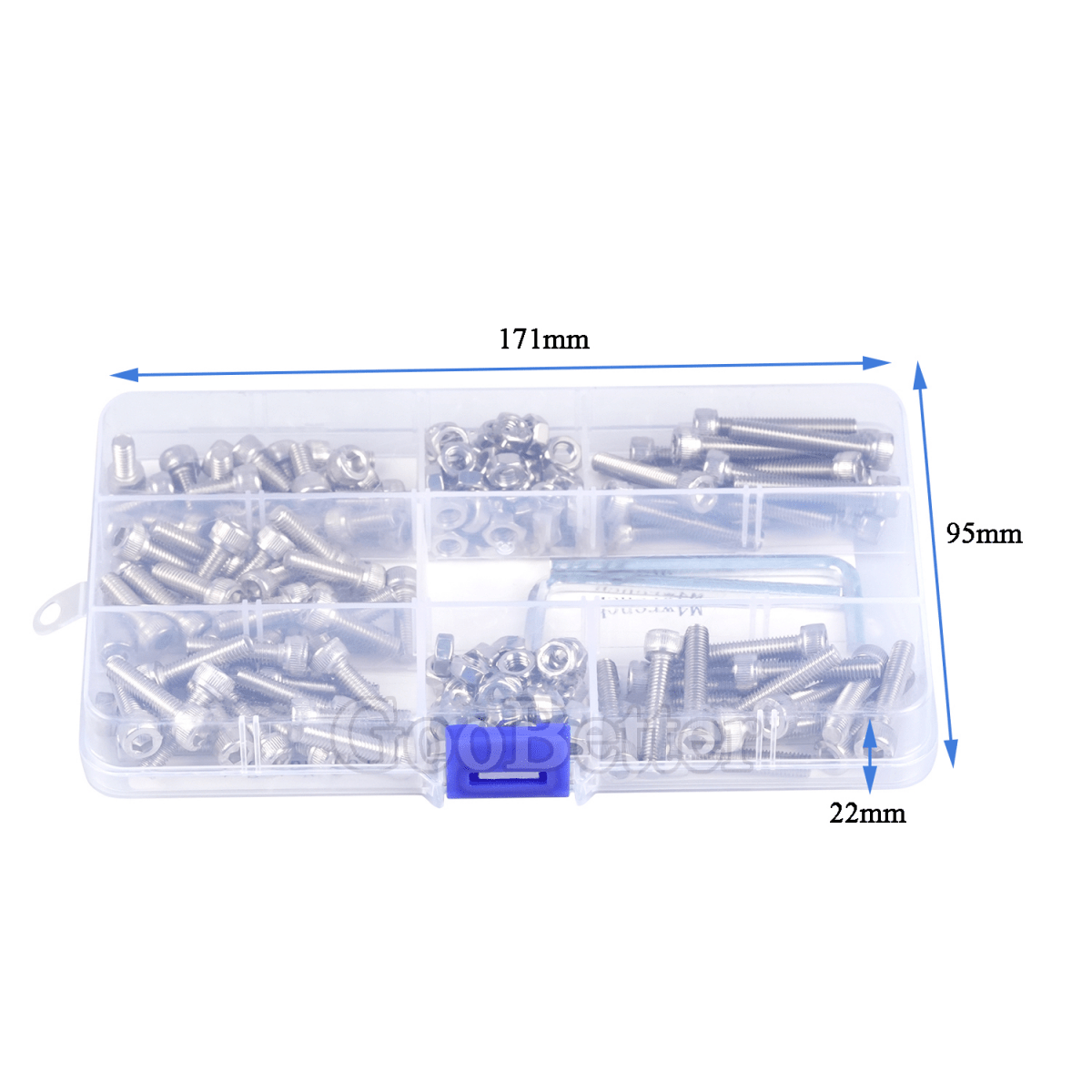 172Pcs M5 Allen Cap Stainless Steel Screws Bolts & Nuts Socket Screw Hex DIN 912 - HomeDIYer