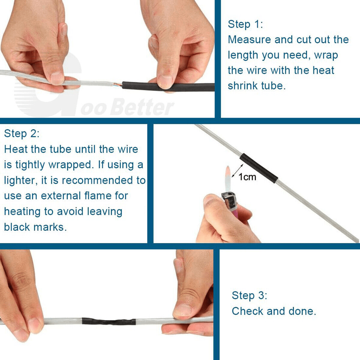 127Pcs Heat Shrink Tubing Black Heat Shrink Tubing Sleeving | HomeDIYer - HomeDIYer