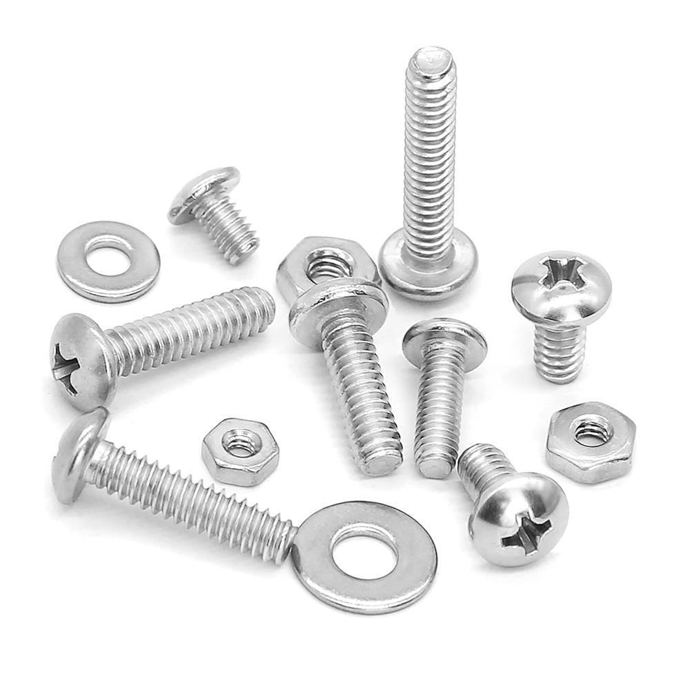 700Pcs Phillips Pan Head Machine Screw, Nuts Flats, Lock Washers Assortment Kit - HomeDIYer