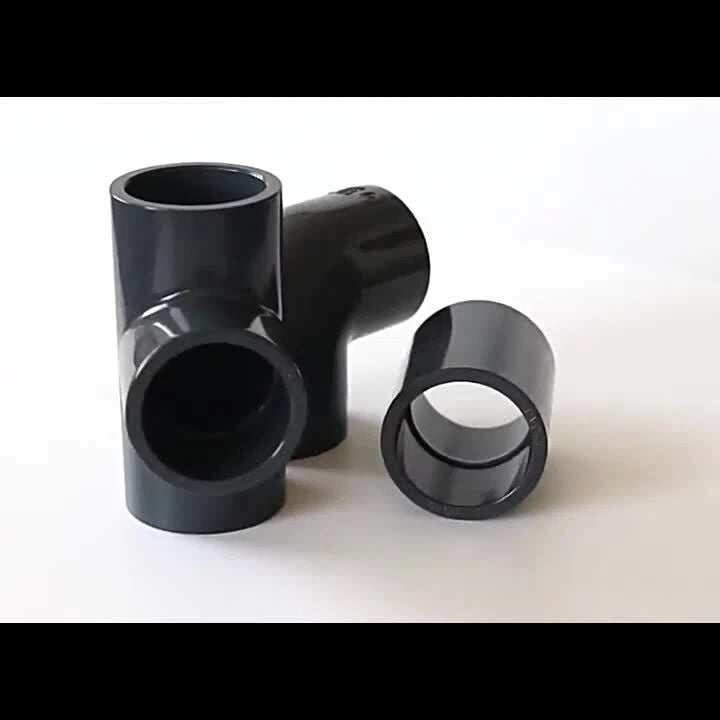 UPVC PVC Pipe Fittings Tee Straight Cap Elbow Plumbing Couping ID 20-110mm Grey