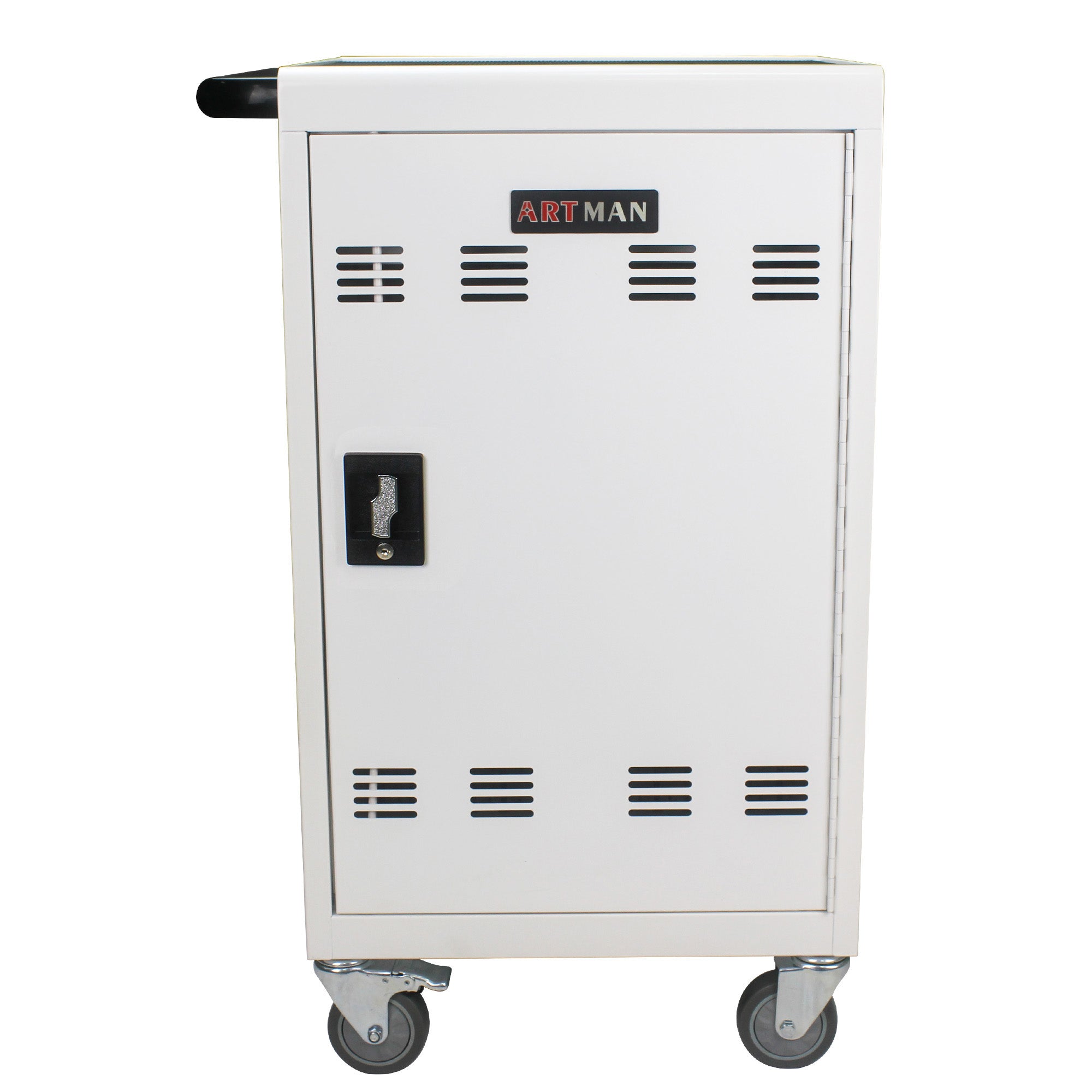 30+2Bay Mobile School Charging Cart Station for Chromebook, Tablet and Laptop Computer with Power Strip Included, Assembly Required-WHITE