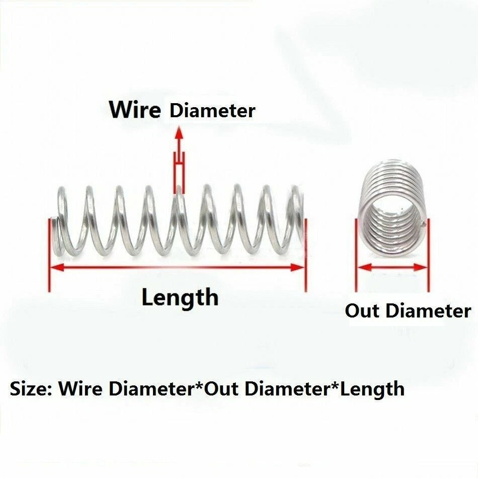 Wire Dia. 0.8 0.9mm Small Spring Compression Spring Steel OD 5-14mm L: 10-100mm