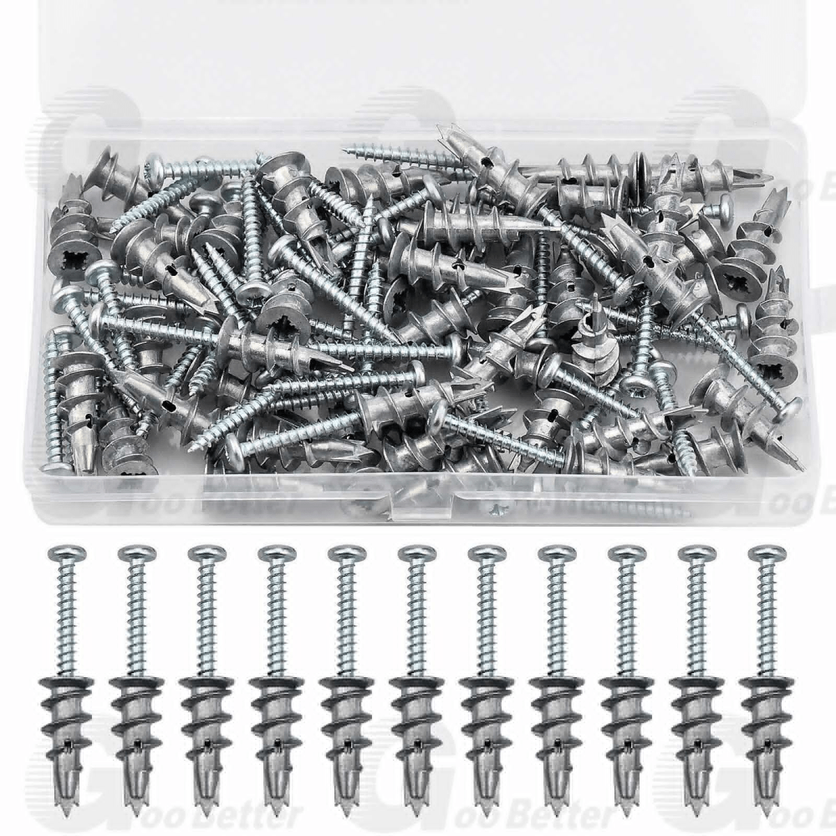 100PCS 10 Self - Drilling Drywall Anchors and Screws Kit Heavy Duty Wall Hanging - HomeDIYer