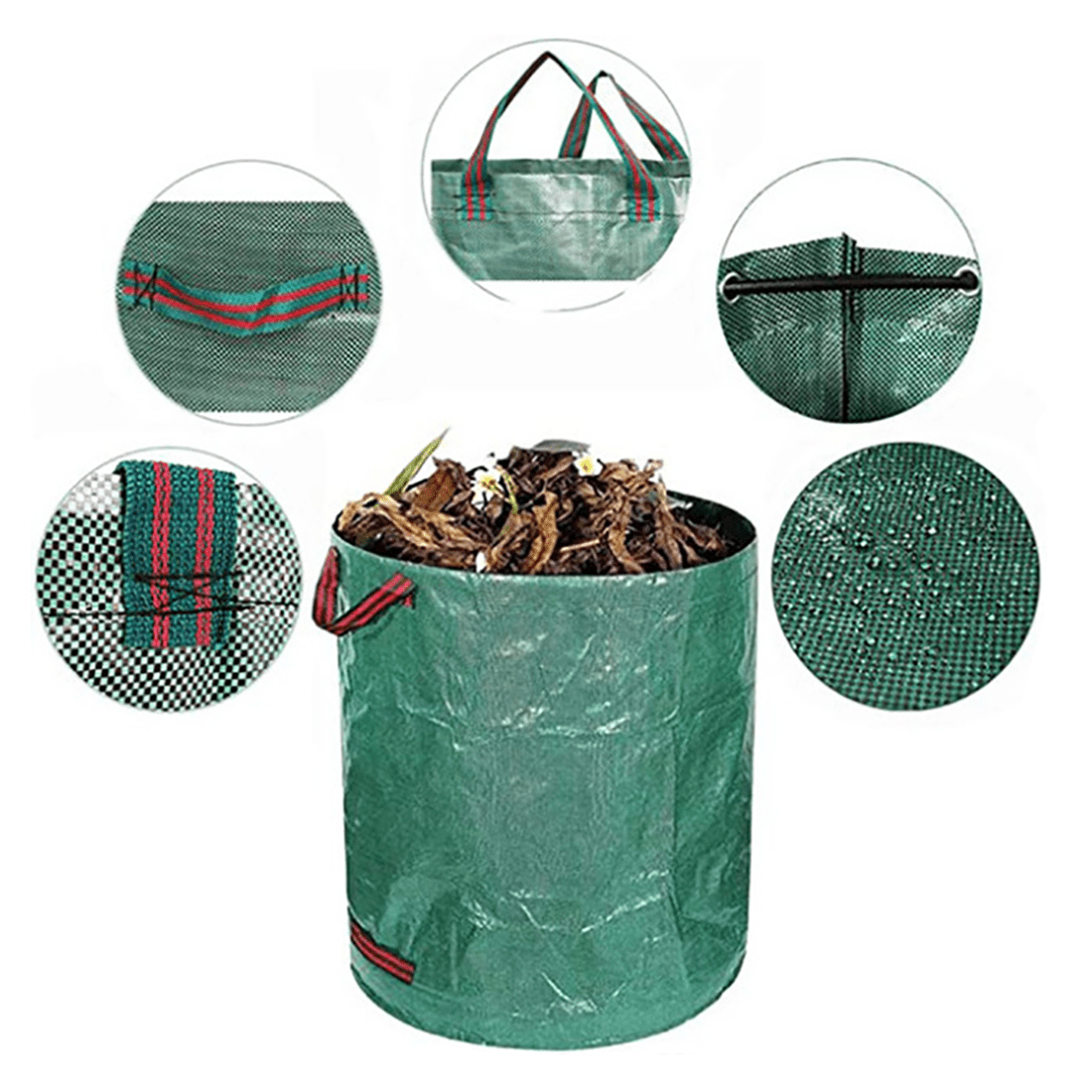 Garden Waste Bags Large Heavy Duty Refuse Sacks Round With Handles 100L - 500L - HomeDIYer