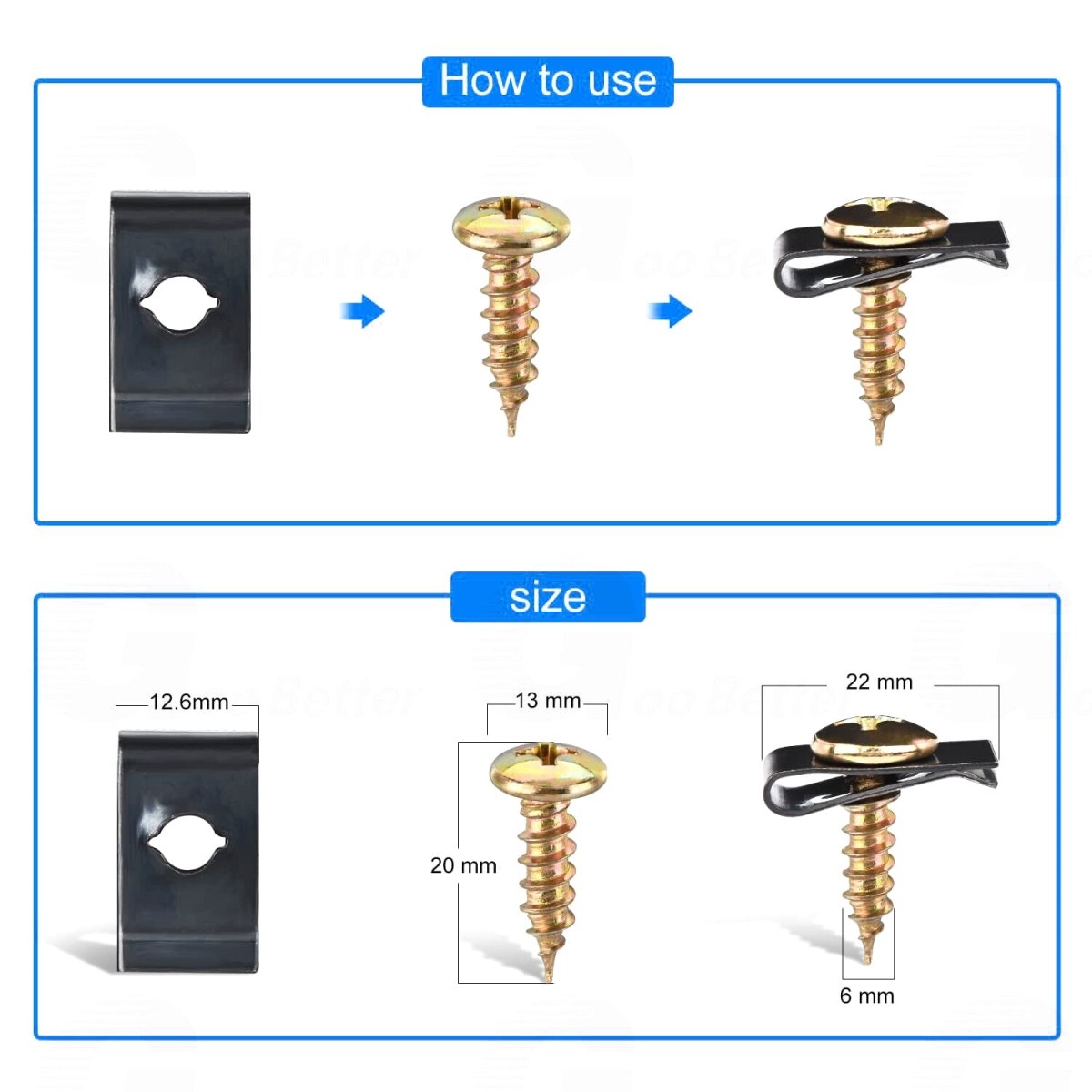 170Pcs Car Screw Clip Body Fender Bumper Retainer U Nut Clips Gasket Fastener Set - HomeDIYer