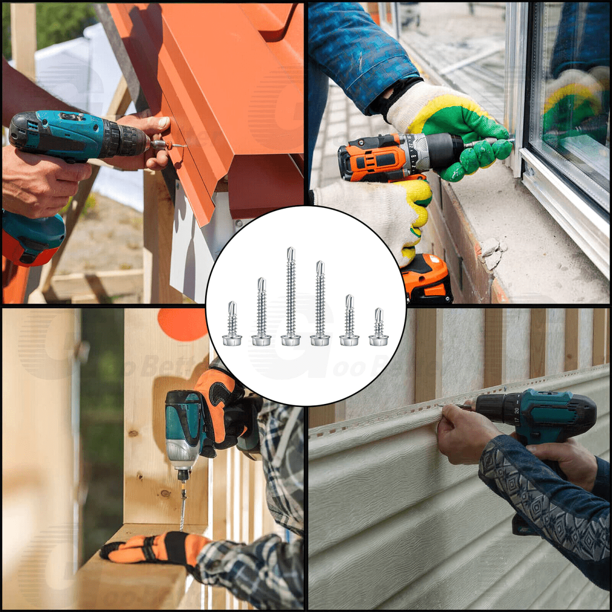 165PCS 8 Hex Washer Head Self Drilling Sheet Metal Tek Screws Stainless Steel - HomeDIYer