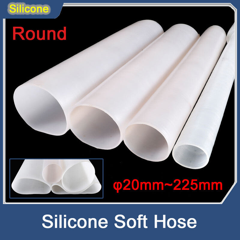 Silicone Rubber Pipe Sleeve — Round O-Shaped Soft Hose, ID φ20mm–225mm × 1M