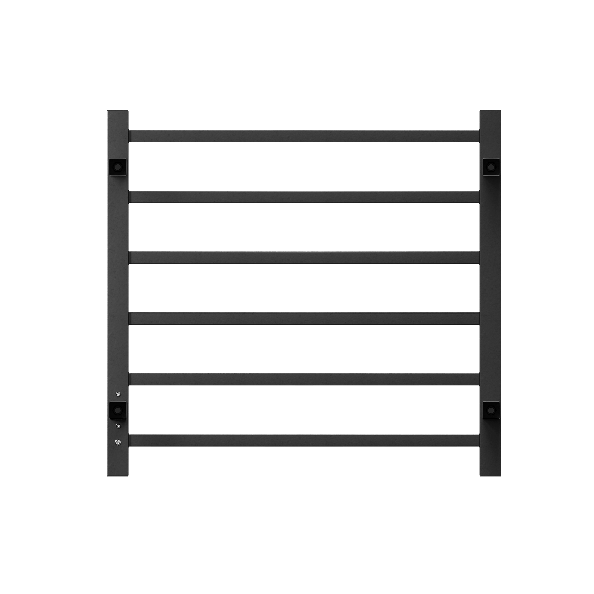 6-Bar Electric Heated Towel Warmer – Plug-in Wall Mount Towel Rack with Timer, Matt Black