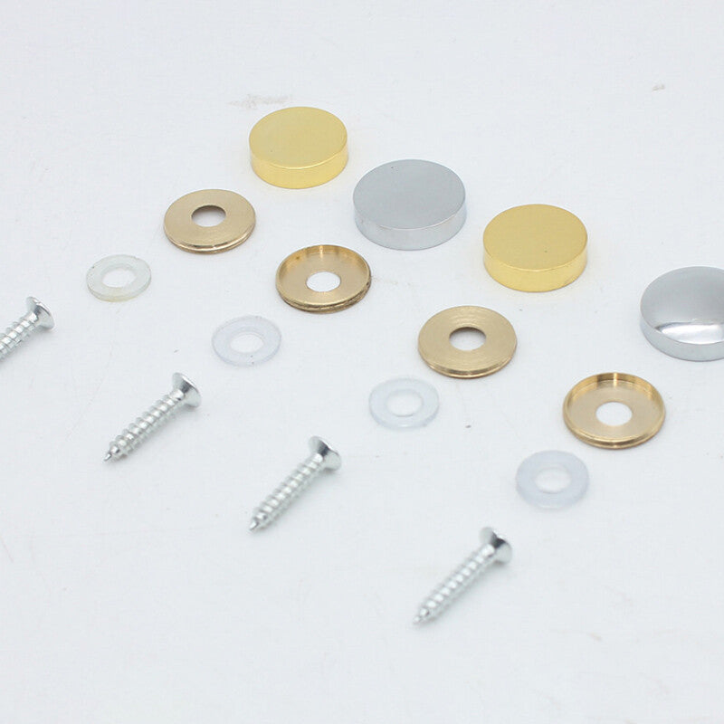 Mirror Screws Cap – Brass Chrome Decorative Cover Caps (10mm to 25mm) for Glass & Furniture – Silver/Gold