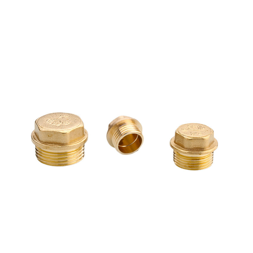 Brass BSP Blanking Cap Plug — 1/8" to 2" Male & Female Stop End with Washer
