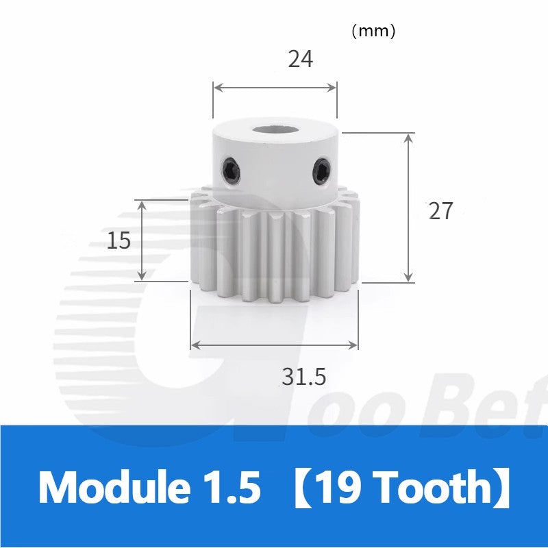 Spur Gear Aluminium Mod 1.5 with Hub 12- 32 Tooth Pinion Motor Gear Bore 6-20mm