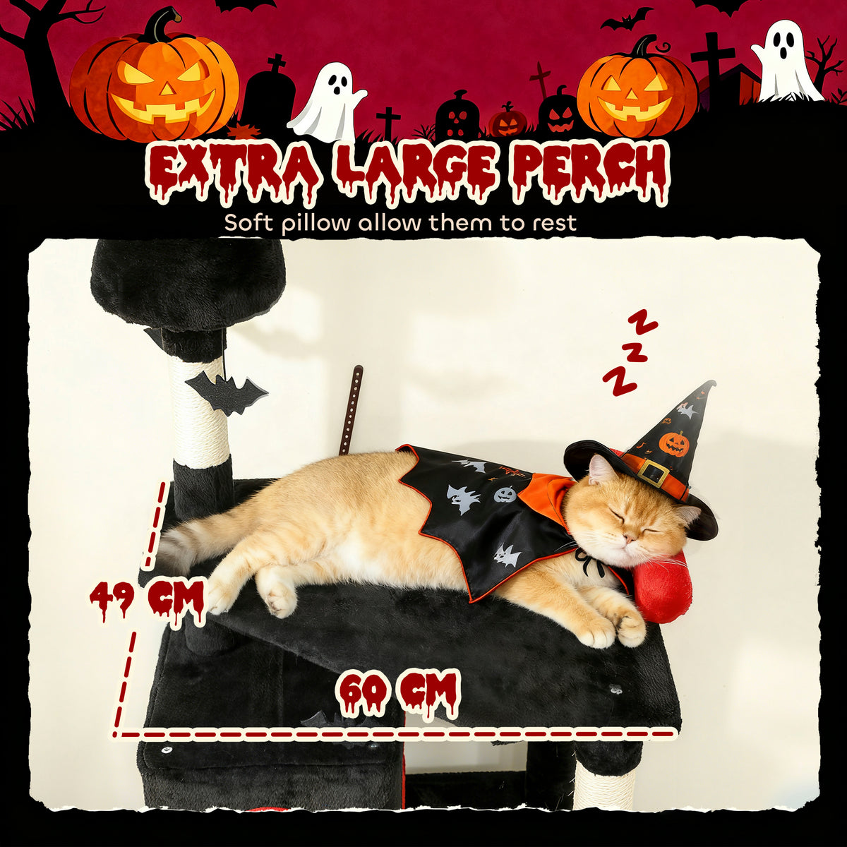 Gothic Cat Tree 77.6-Inch with 2 Condos & Sisal Scratching Posts