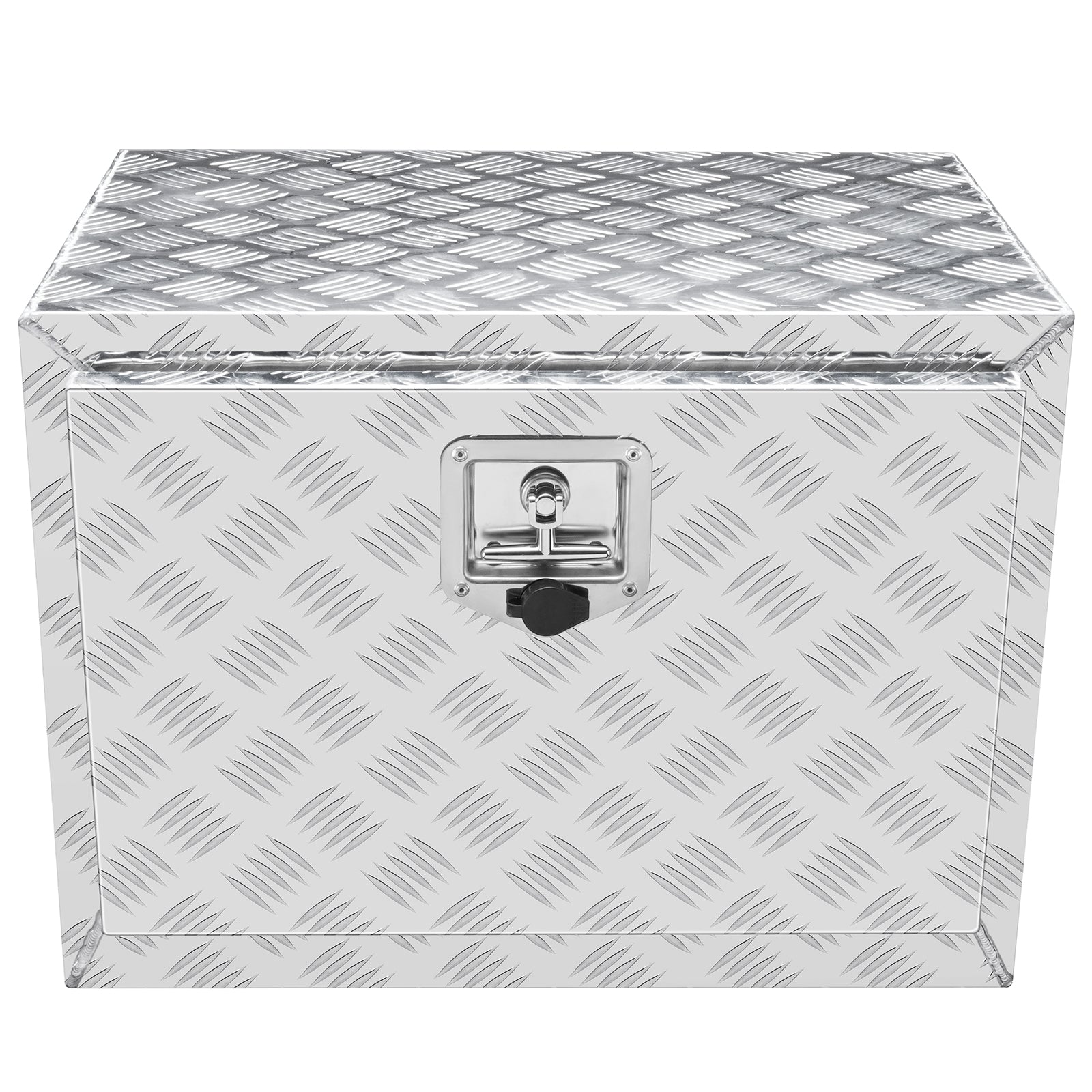 Underbody Truck Box, 24"×17"×18" Pickup Storage Box, Heavy Duty Aluminum Diamond Plate Tool Box with Lock and Keys, Waterproof Trailer Storage Box with T-Handle Latch for Truck, Van, Trailer
